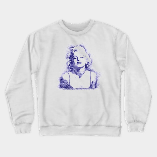 Marilyn Monroe Pen Art Crewneck Sweatshirt by Blind Man Studio